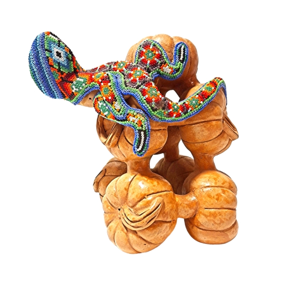 🎉HP🎉Iguana Huichol Native Art Sculpture